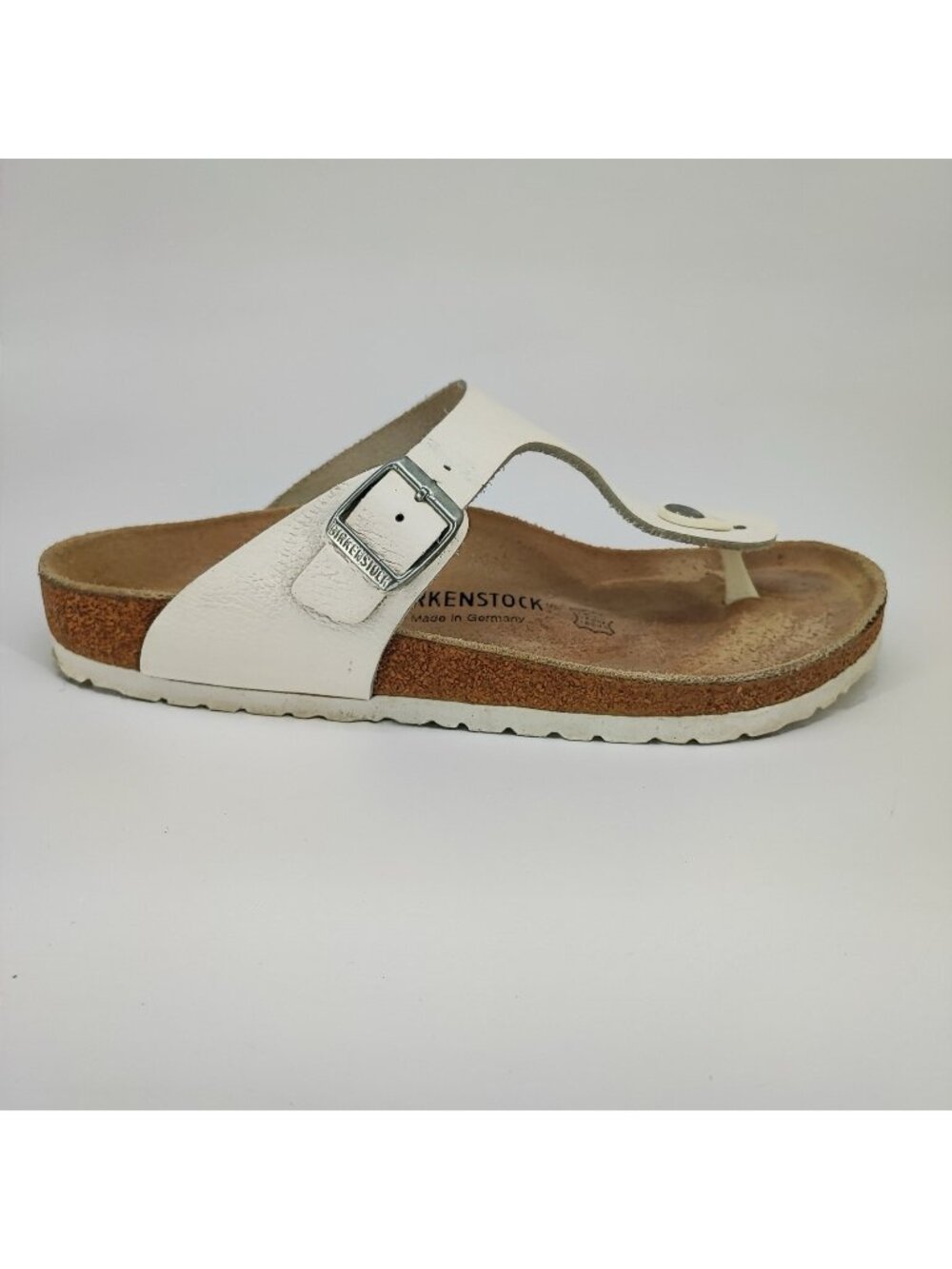 Birkenstock Gizeh Women's Size 10 US Sandals Birko-Flor White Thong Regular